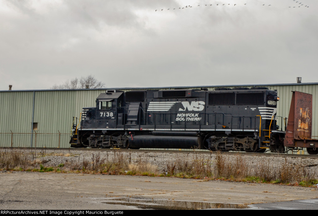 NS GP60 Locomotive making moves in the yard